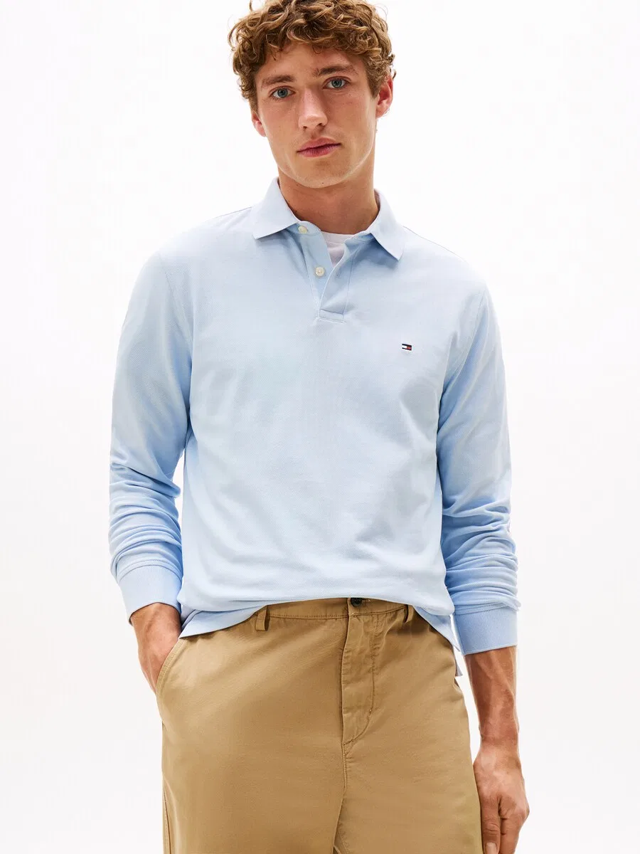 Рубашка TOMMY HILFIGER '1985 Regular Long Sleeve' светло-голубого цвета — фото 2
