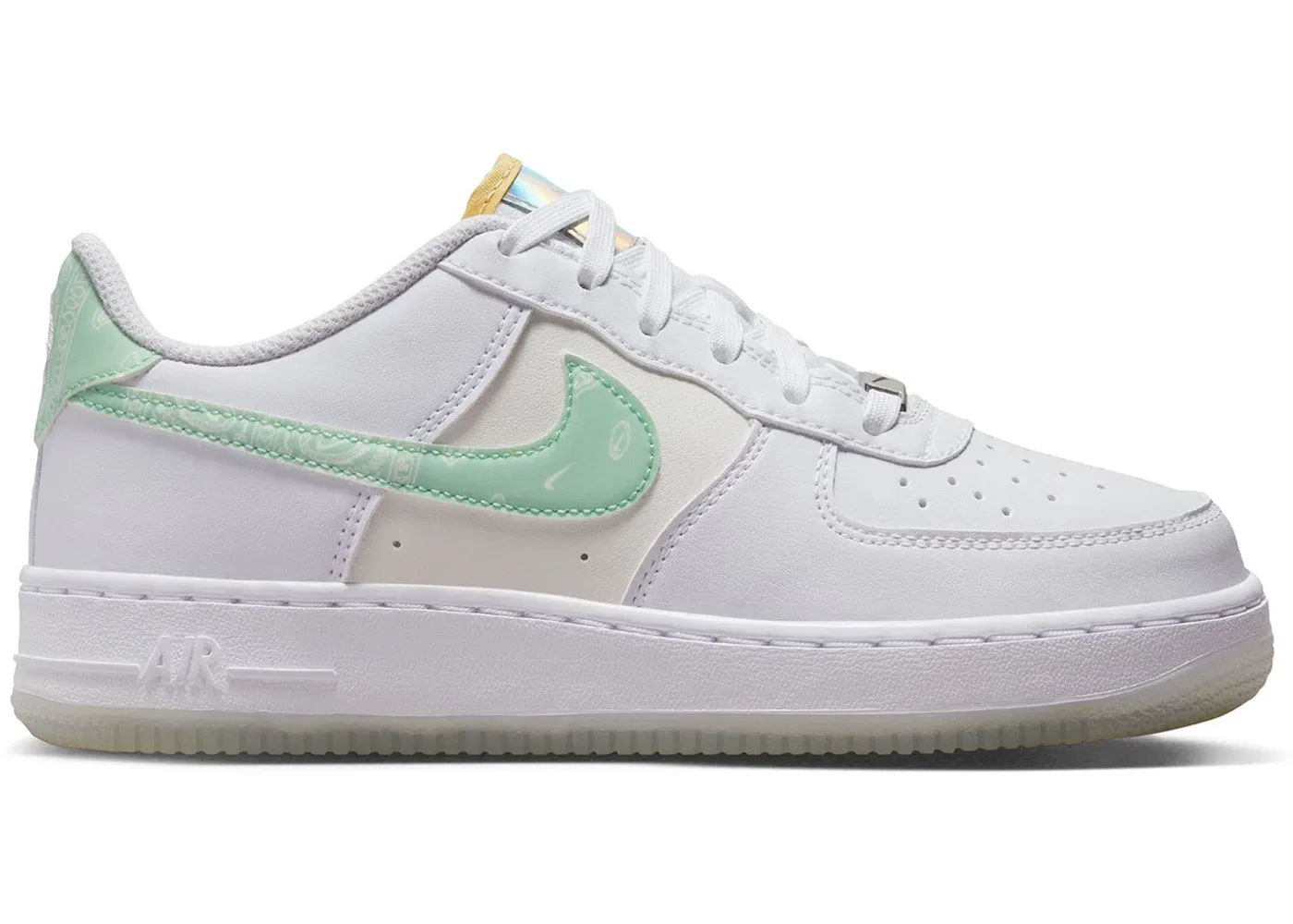 Детские кроссовки Lifestyle с принтом Nike Air Force 1 Low LV8 Pastel Paisley, White/White/Phantom/Mint Foam