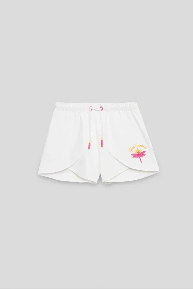 Детские шорты для девочек с принтом Bg store girl's white shorts Tyess, White