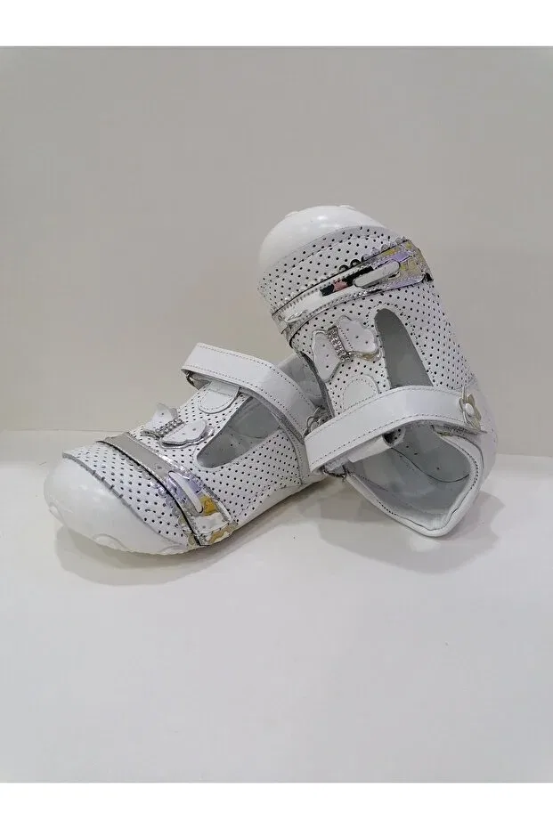 Детские туфли для девочек ортопедические Özgür Kids, White Silver — фото 4