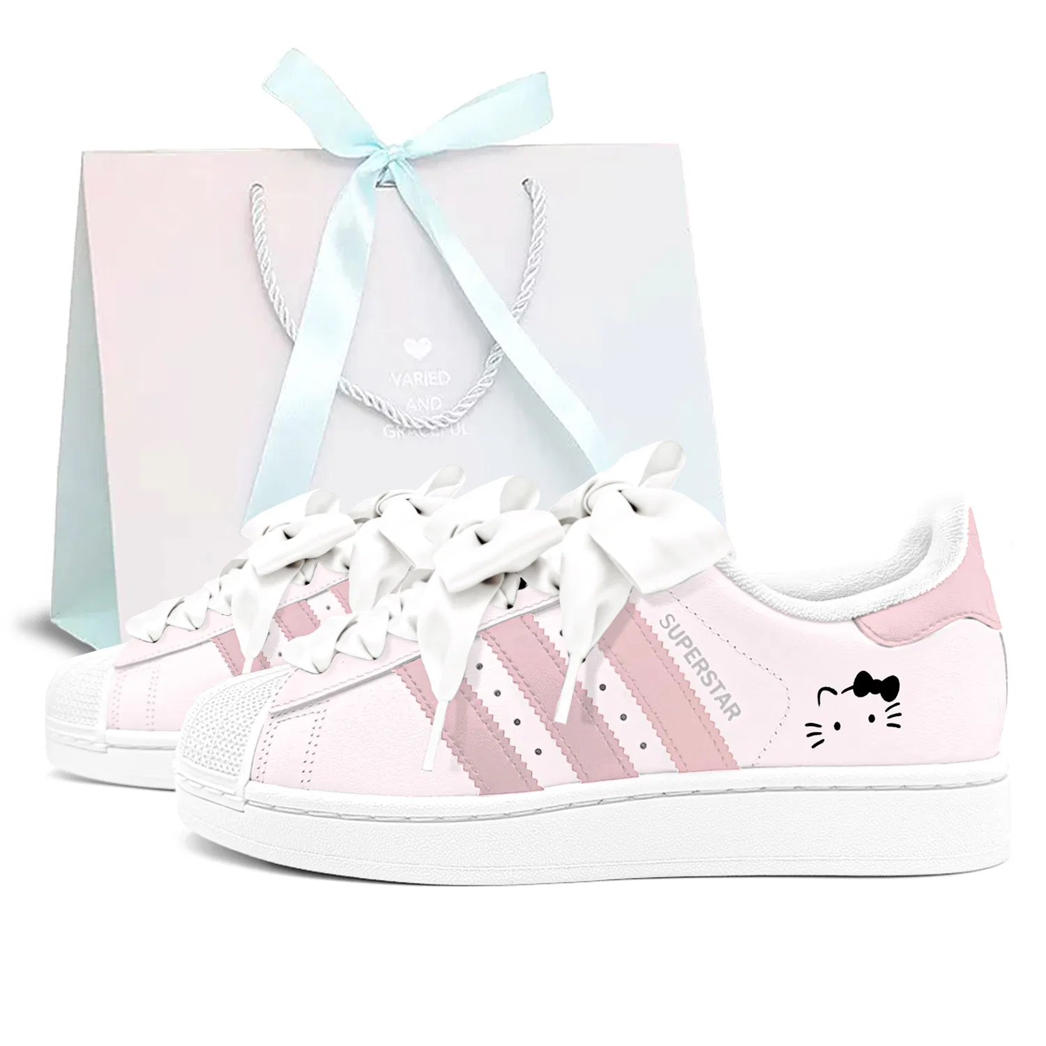 Детские кроссовки для скейтбординга с низким верхом Originals Superstar Adidas, Pink