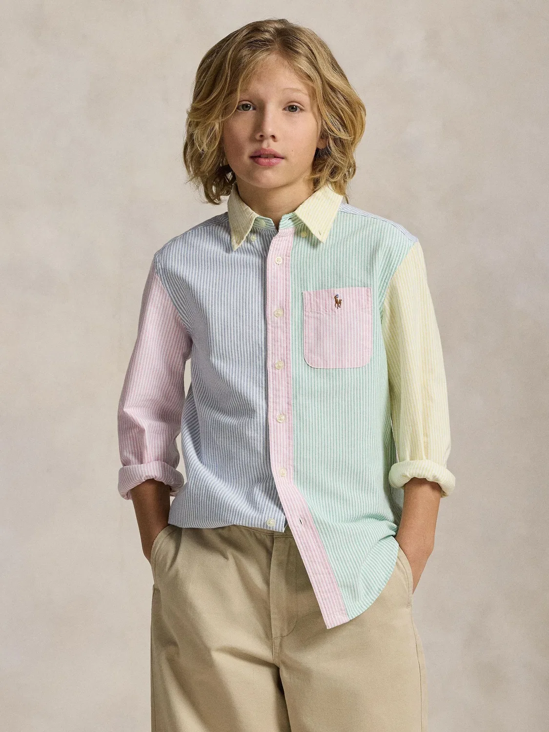 Рубашка Оксфорд полосатая Polo Ralph Lauren, синий
