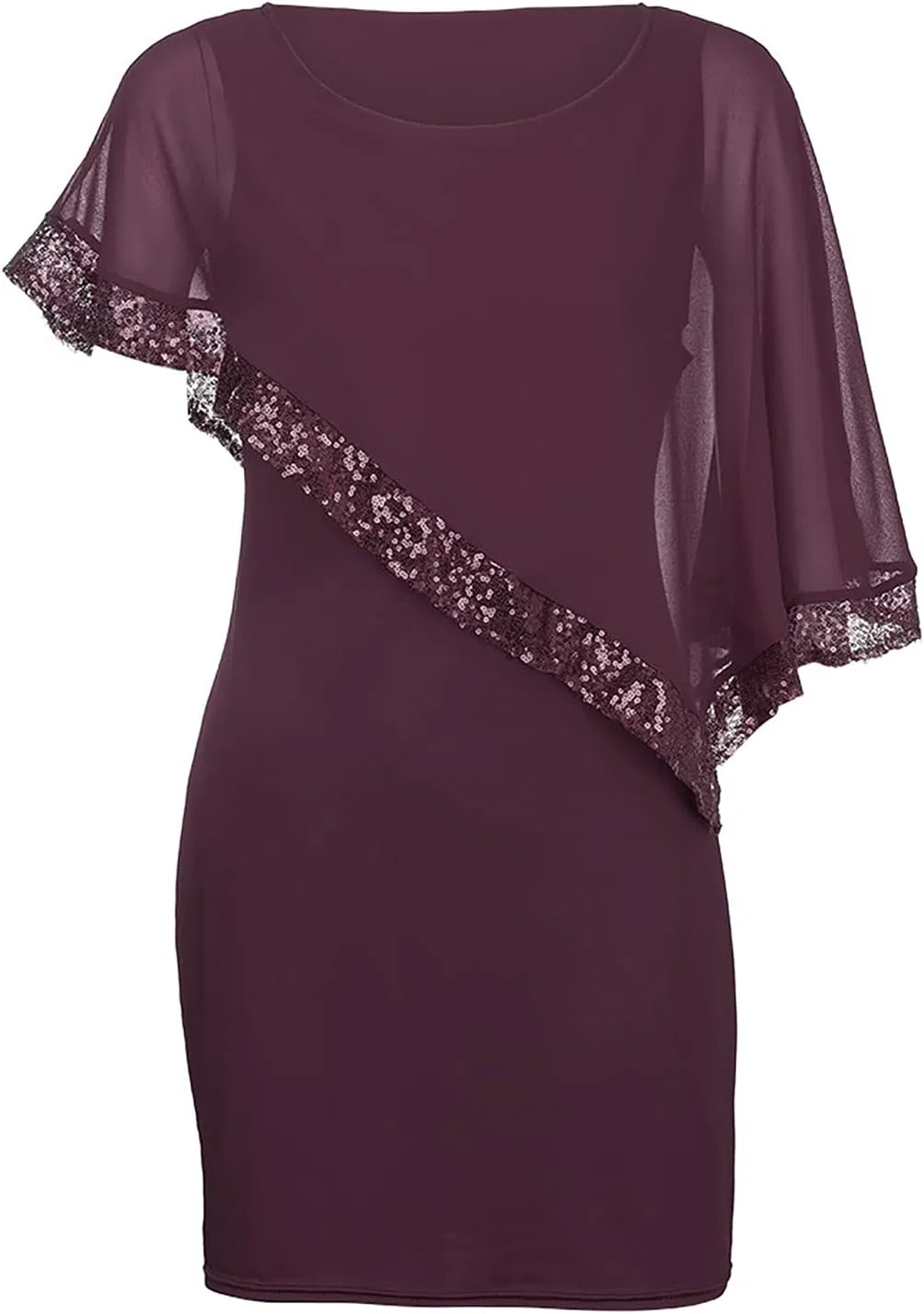 Женское платье-бодикон с пайетками, S-5XL, Wine