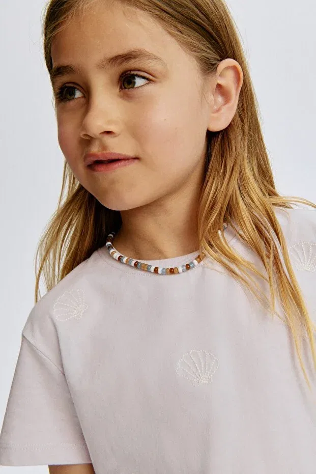 Детская футболка с вышивкой H&M, Lila Seashells — фото 2