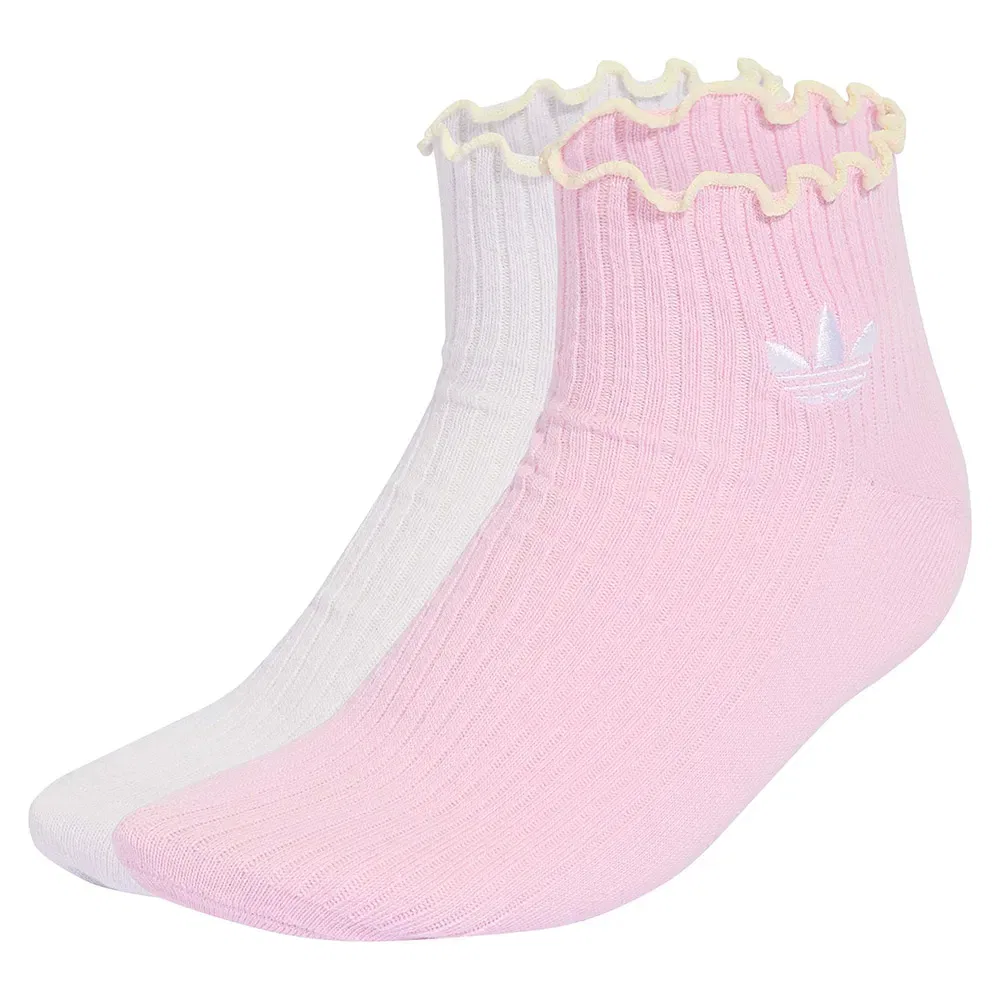 Женские носки с рюшами Ruffle Quarter Socks Adidas Originals, Pink