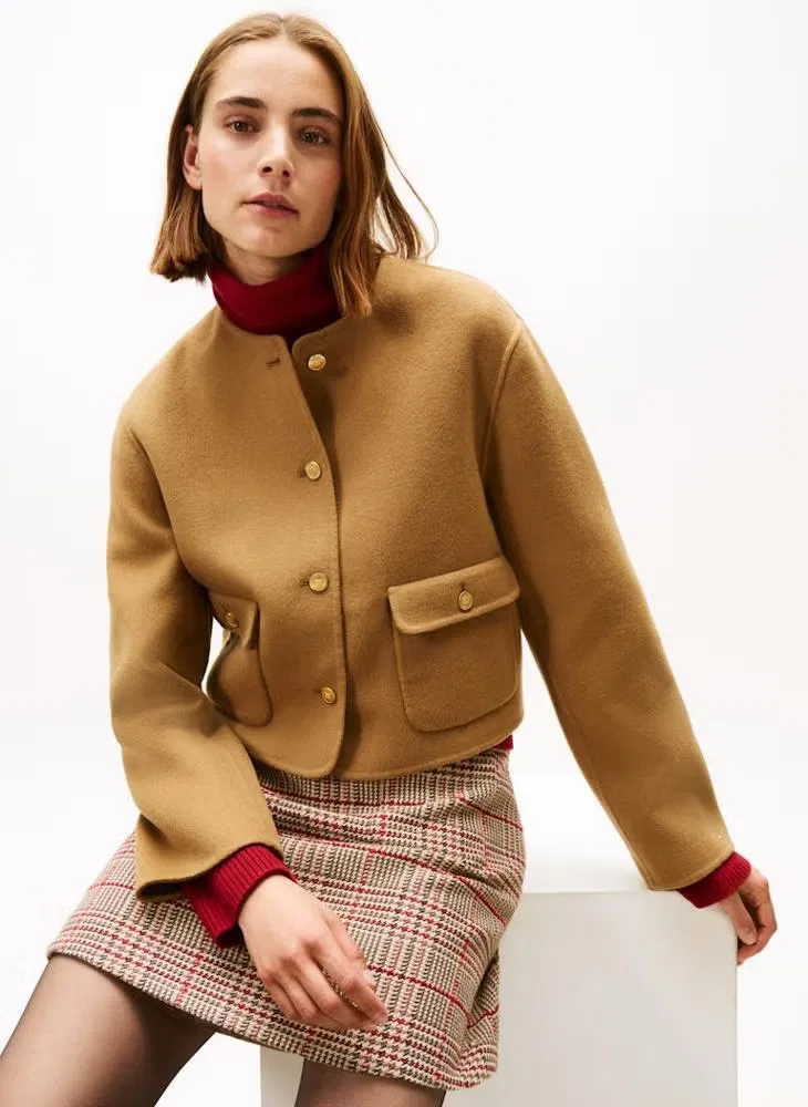 Бомбер из шерстяной смеси Essential Tommy Hilfiger, коричневый — фото 3