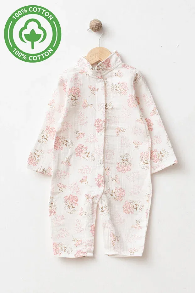 Детский комбинезон для девочек хлопковый Basics Tinibud, White