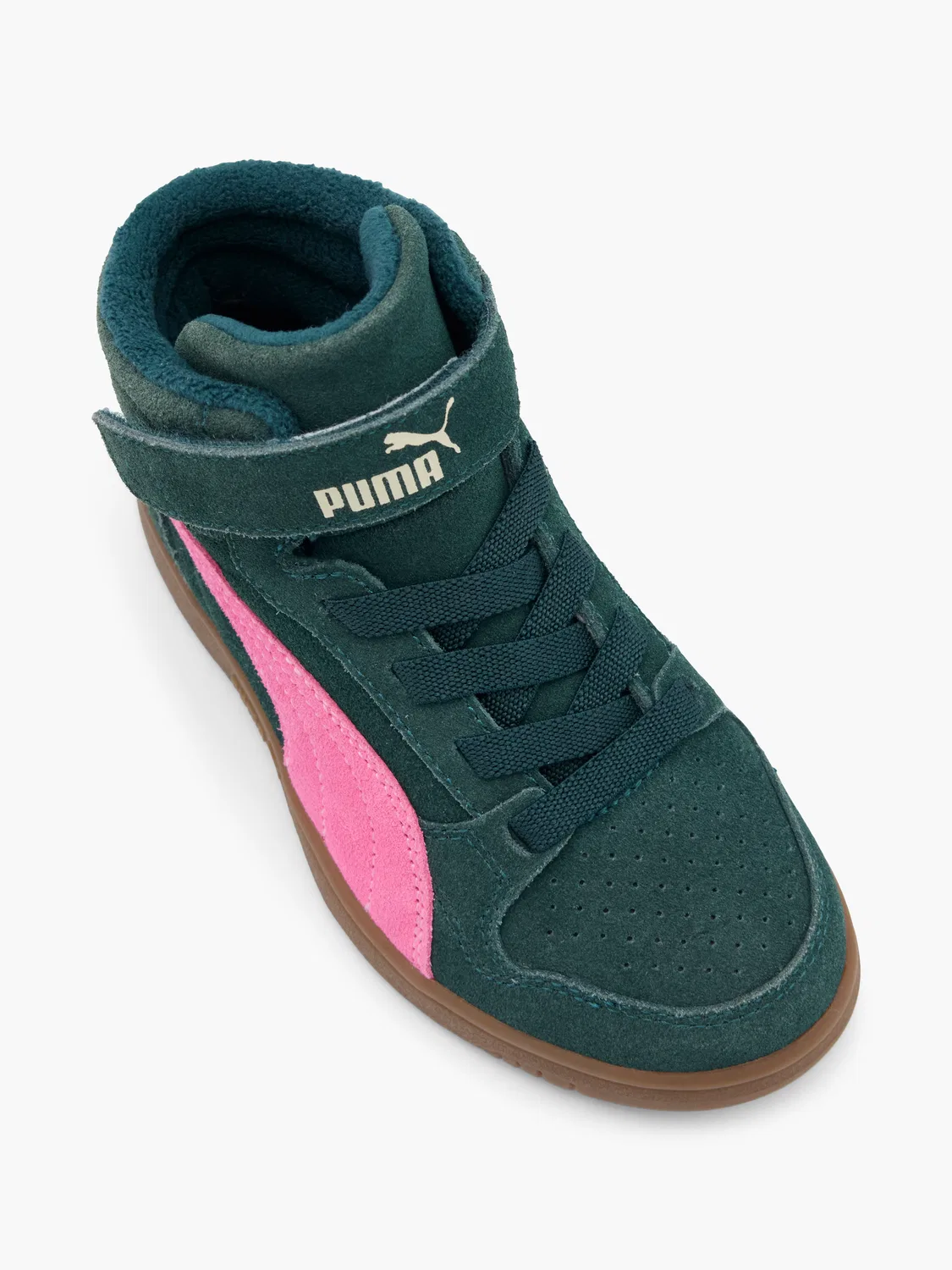 Детская зимняя высокая кроссовка PUMA REB-L MID SD WTR AC+ PS, зеленый — фото 2