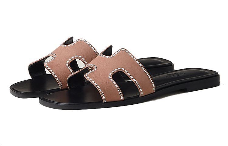 Oran Slide Сланцы Женские Жемчужно-розовые HERMES — фото 3
