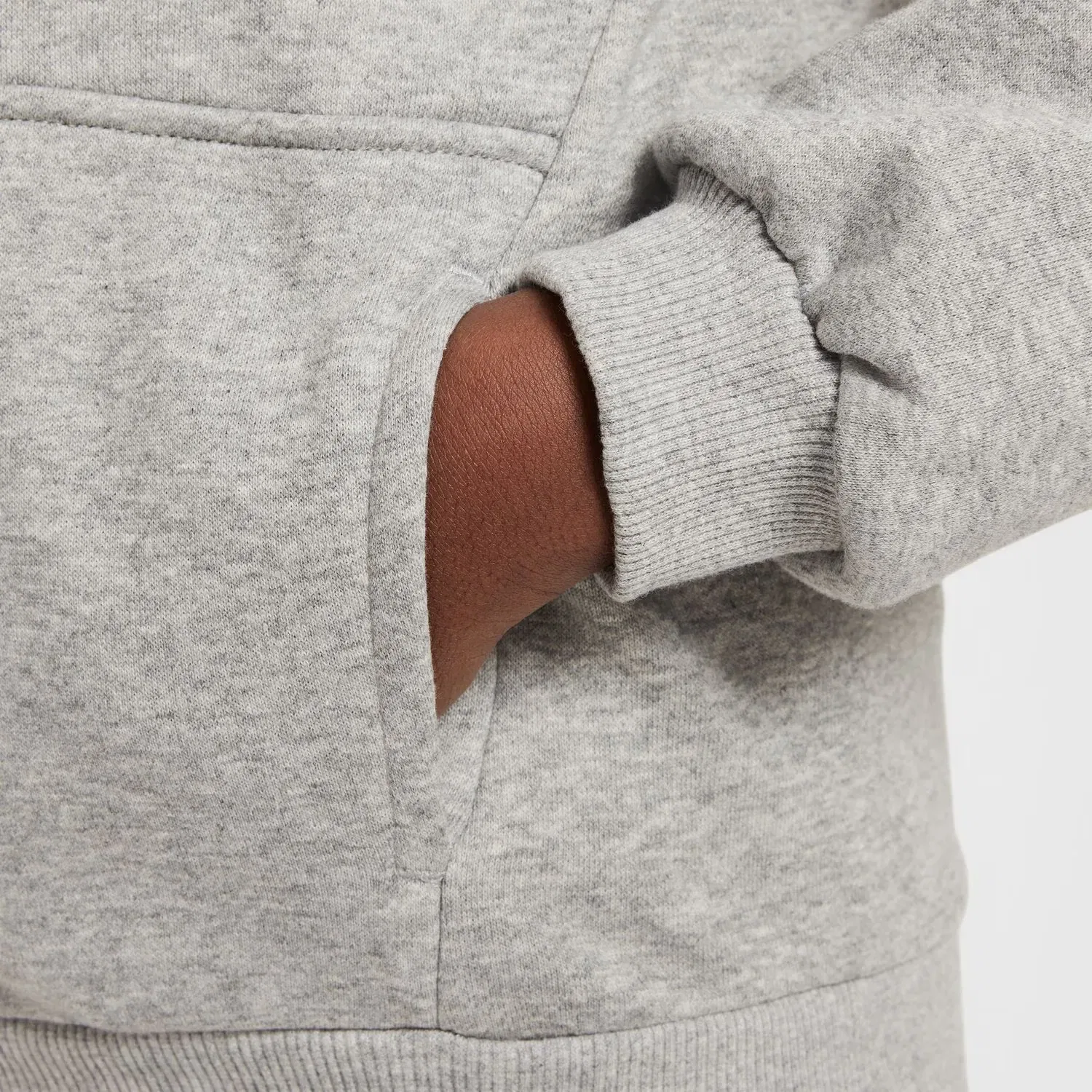 Детская толстовка на молнии из футера с капюшоном Nike, Grey — фото 4