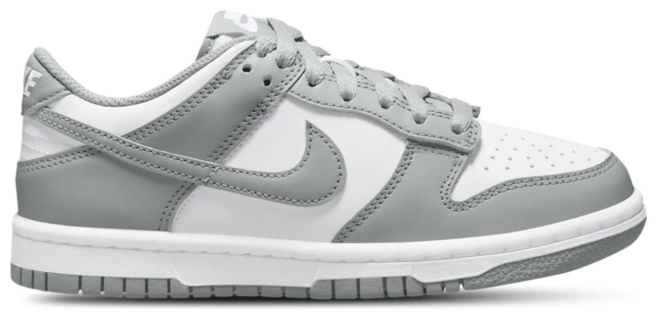 Кроссовки для мальчиков Dunk Low Nike, цвет White/White/Light Smoke Grey