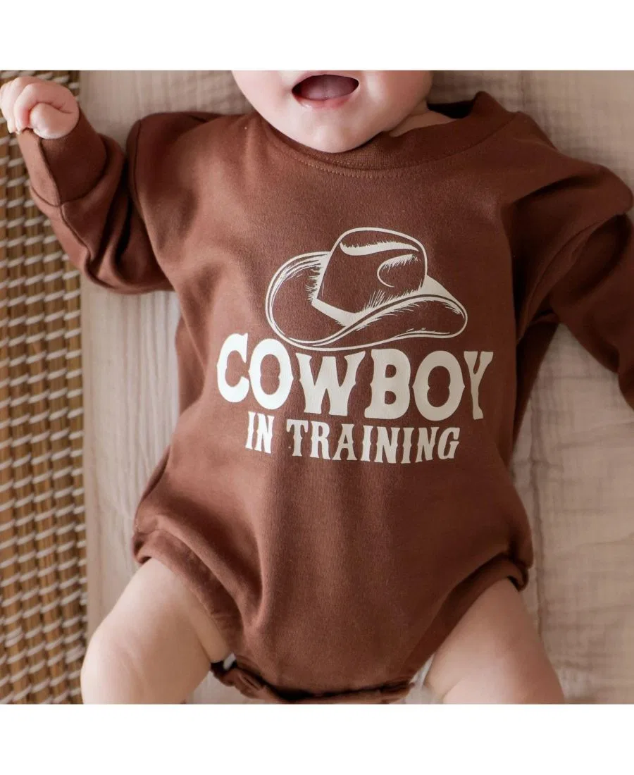 Боди-комбинезон с длинным рукавом Cowboy In Training Sweet Wink, Brown — фото 4