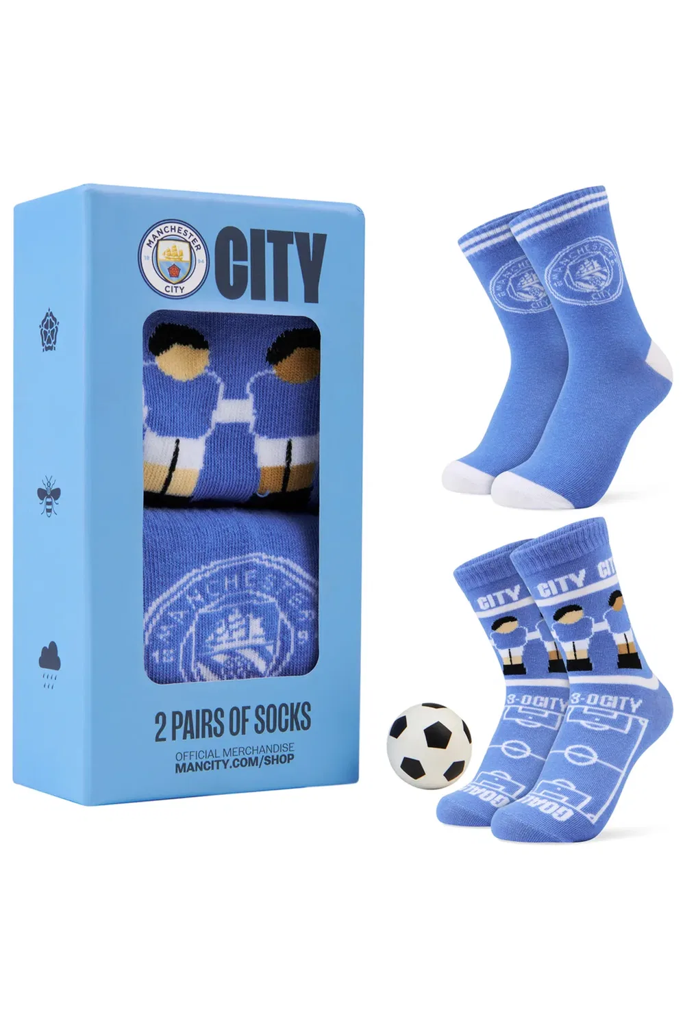 Детские носки 2 шт. с мини-мячом Manchester City Fc, Multi