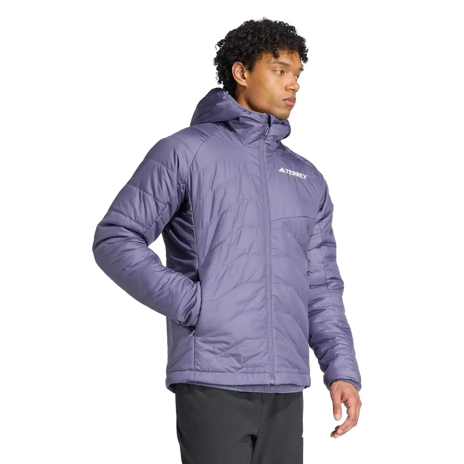 Мужская утепленная куртка с капюшоном Multi Synthetic Hooded Jkt Adidas, Royal Purple White — фото 3