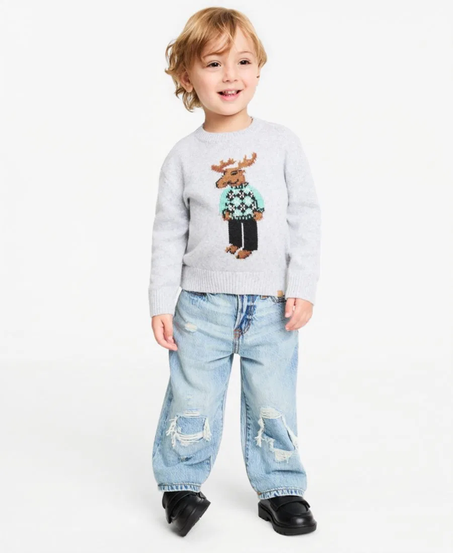 Детский свитер с вышитым лосем abercrombie kids, High Rise