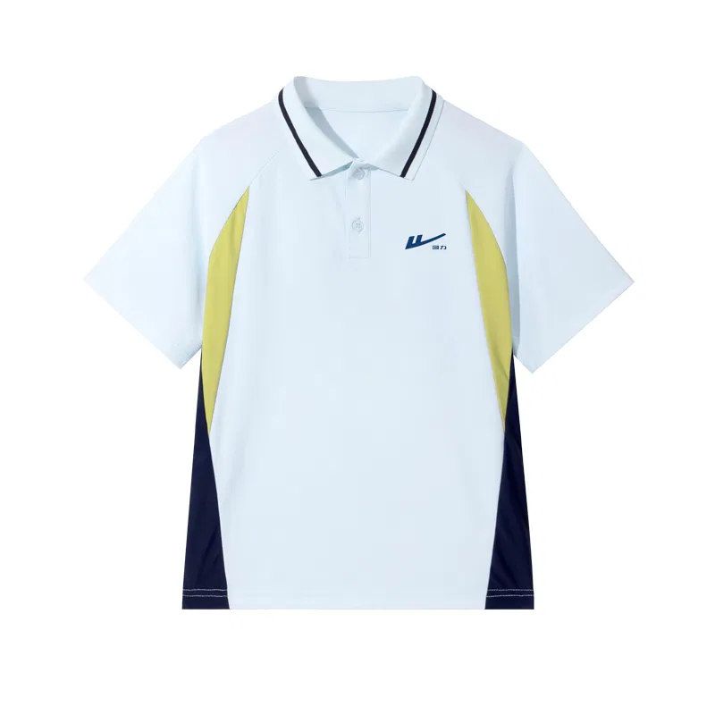 Детское поло для мальчиков с контрастной отделкой White With Silver Edge Blue Logo K WARRIOR — фото 3