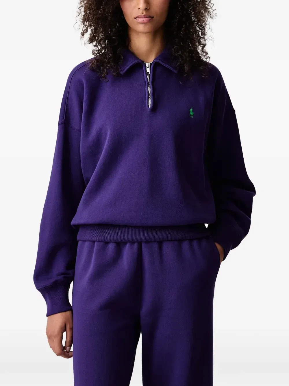Толстовка на молнии-поло POLO RALPH LAUREN, фиолетовый