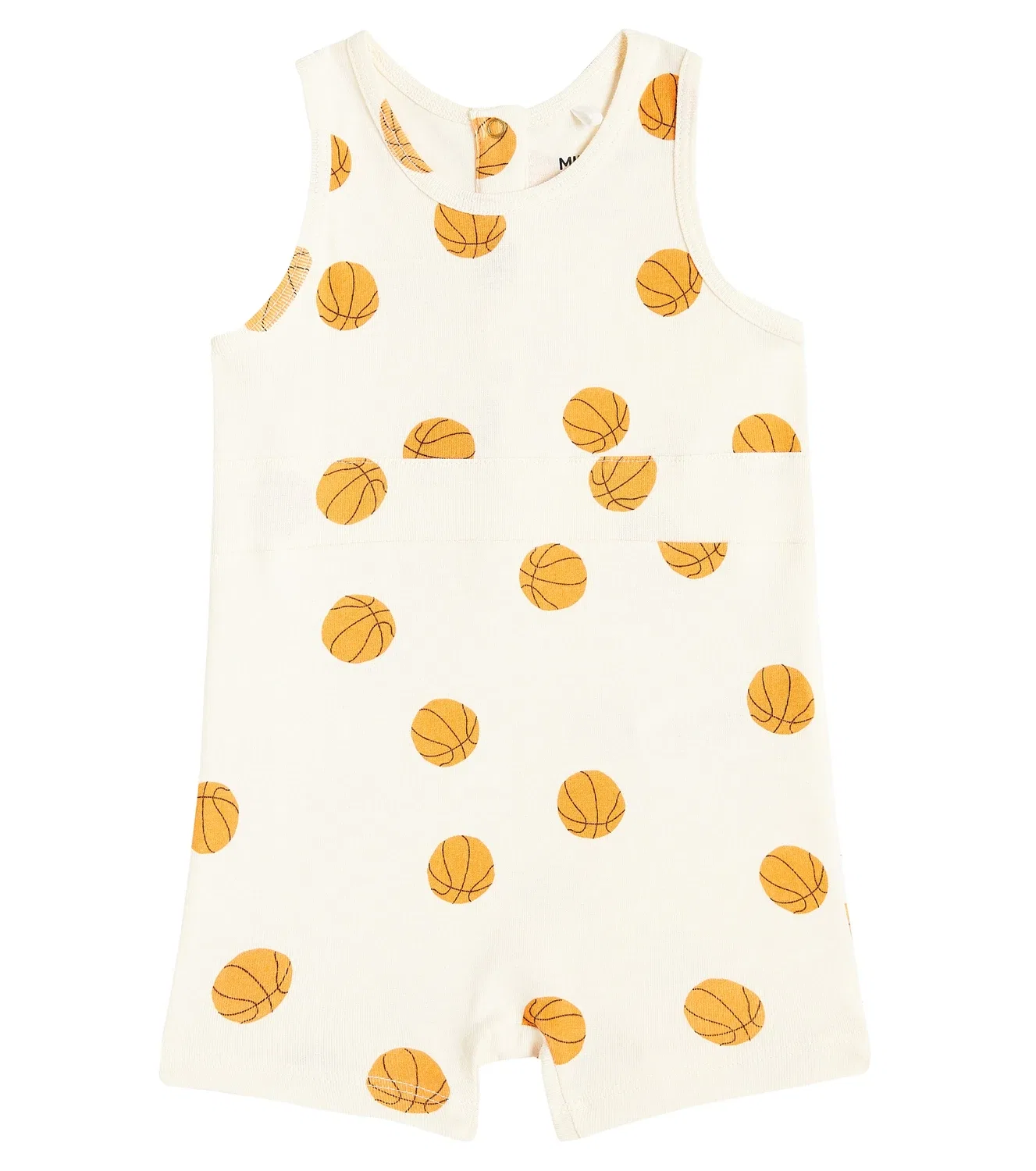 Комбинезон хлопковый Баскетбол Mini Rodini, белый