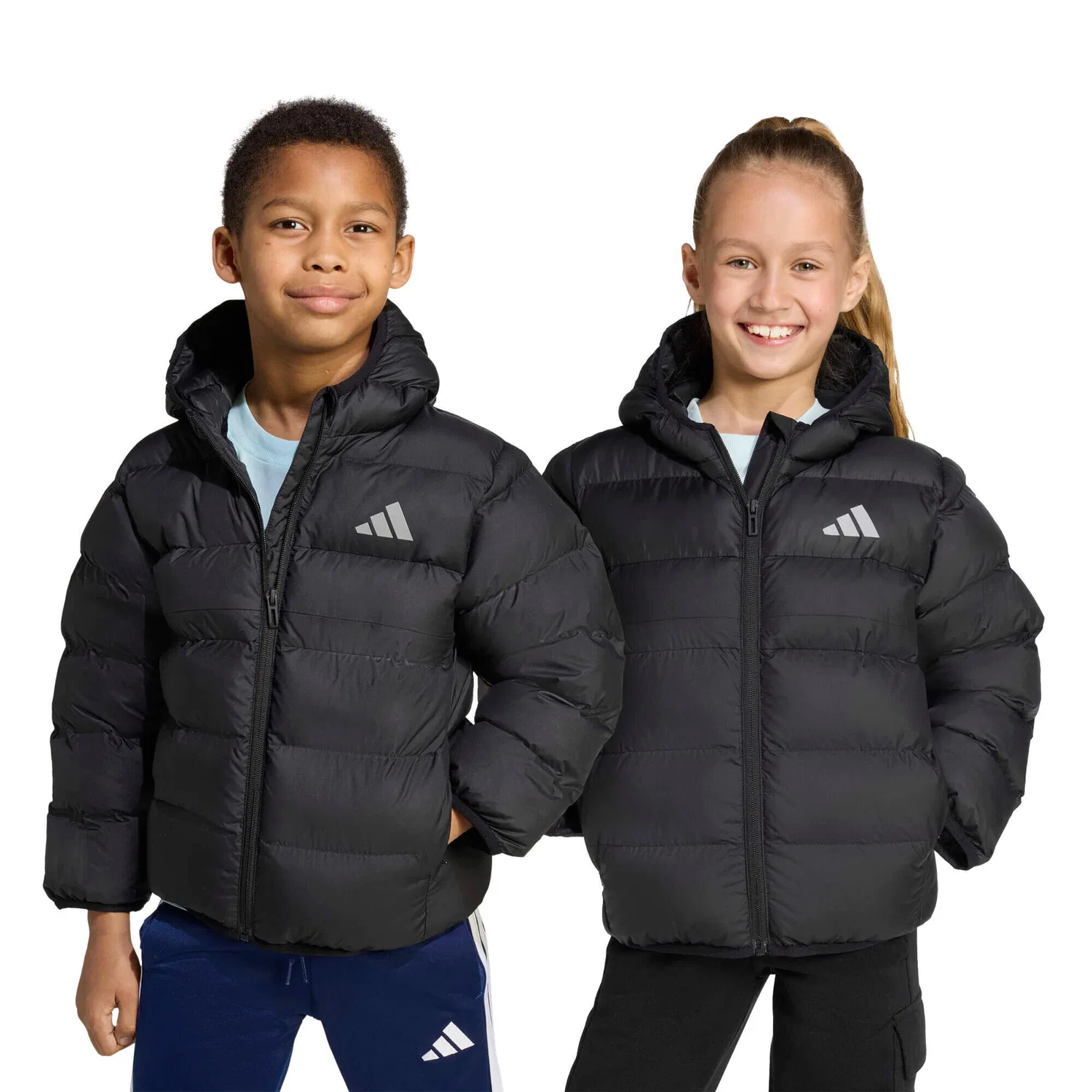 Детская зимняя куртка с капюшоном LK SD JKT Adidas, Schwarz — фото 2