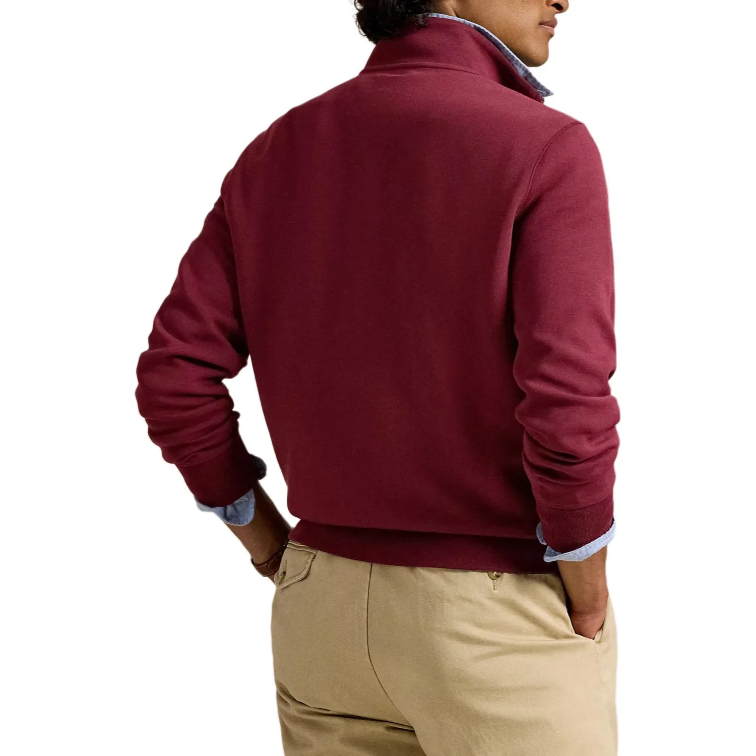 Поло с полузастежкой из хлопка Polo Ralph Lauren, Burgundy — фото 4