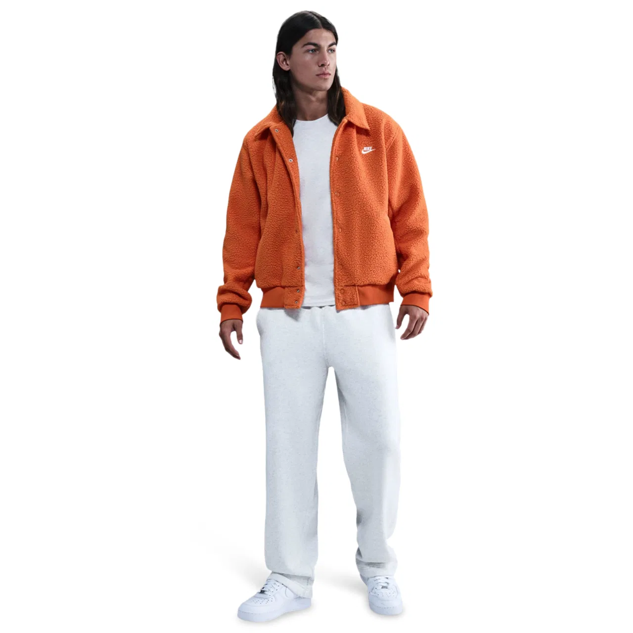 Мужские спортивные брюки Club Fleece Bungee Nike, цвет Birch Heather/White/White