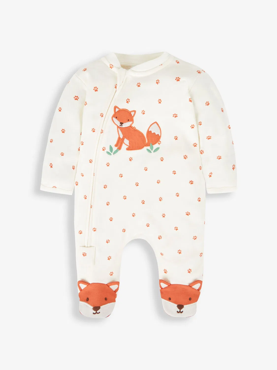 Комбинезон с аппликацией лисы, JoJo Maman Bébé, кремовый — фото 4