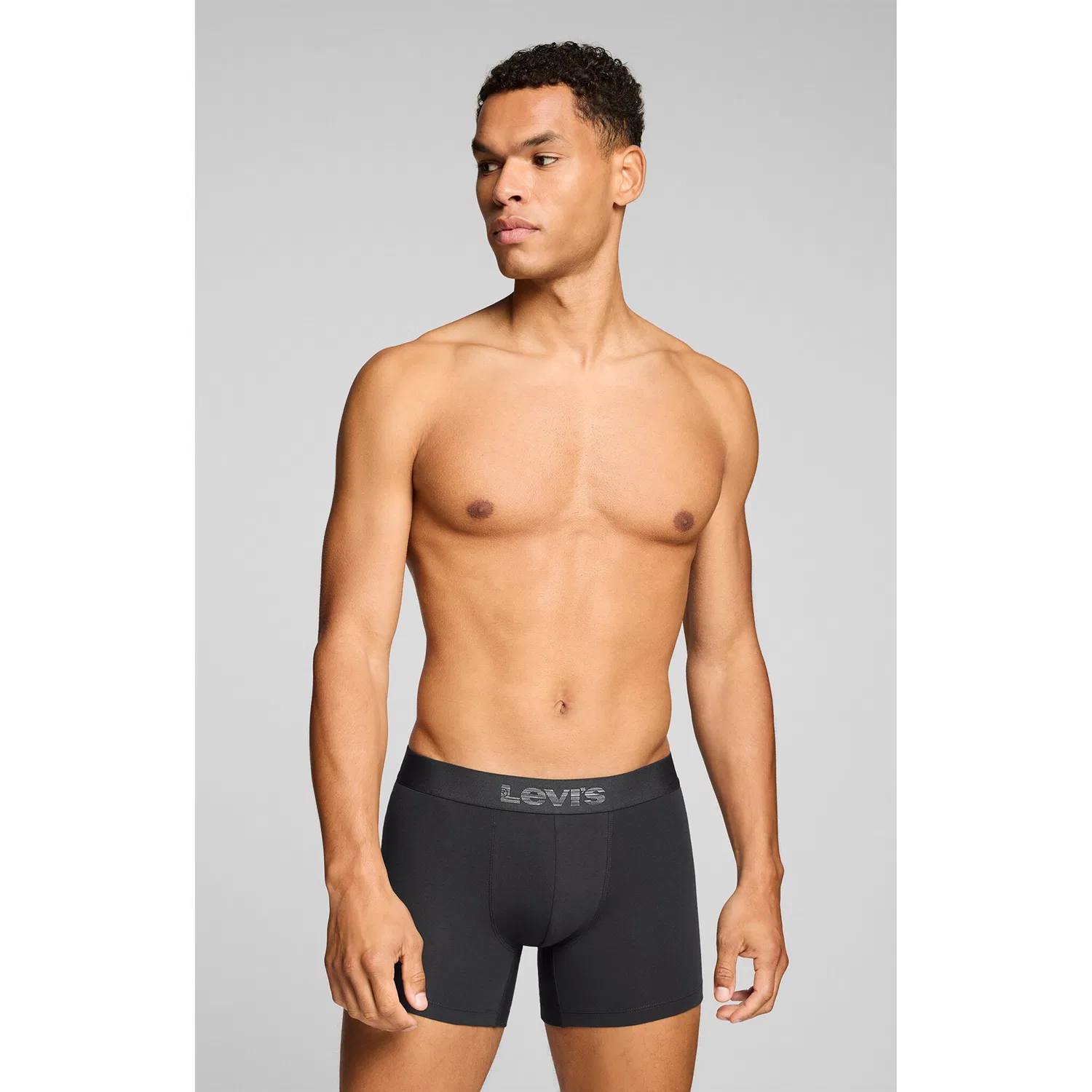 Мужские боксеры из хлопка с эластаном 2 шт Levi's, Grey/Black — фото 2