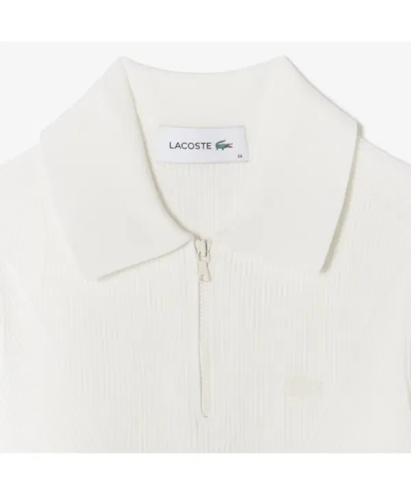 Свитер женский Lacoste с полузастежкой-молнией, Slim Fit, темно-синий — фото 2