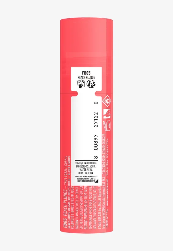 Румяна жидкие Fat cheeks blush Nyx Professional Makeup, Peach Plunge, 8 мл, цвет peach plunge — фото 3