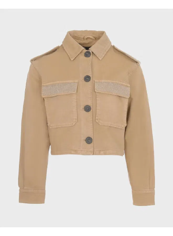 Куртка с пайетками Zara, коричневый