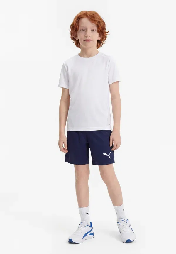Шорты дышащие Teamgoal shorts jr unisex, Puma, Puma Navy-puma White, белый/темно-синий — фото 2