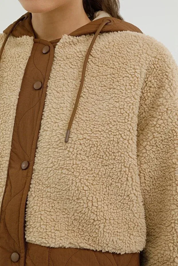 Детское зимнее пальто для девочек с капюшоном Lumberjack, Camel — фото 2