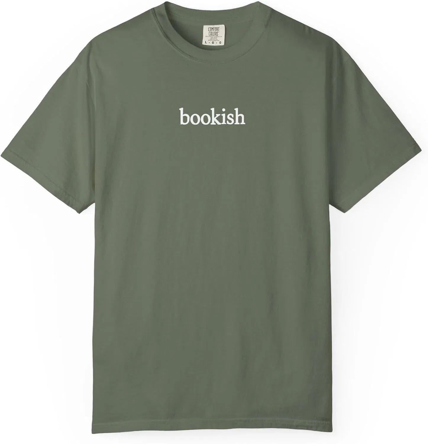 Унисекс футболка с книжным принтом Comfort Colors 1717, Moss