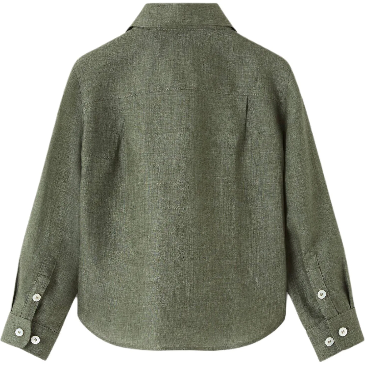 Детская повседневная рубашка с отложным воротником Loro Piana, Green — фото 3