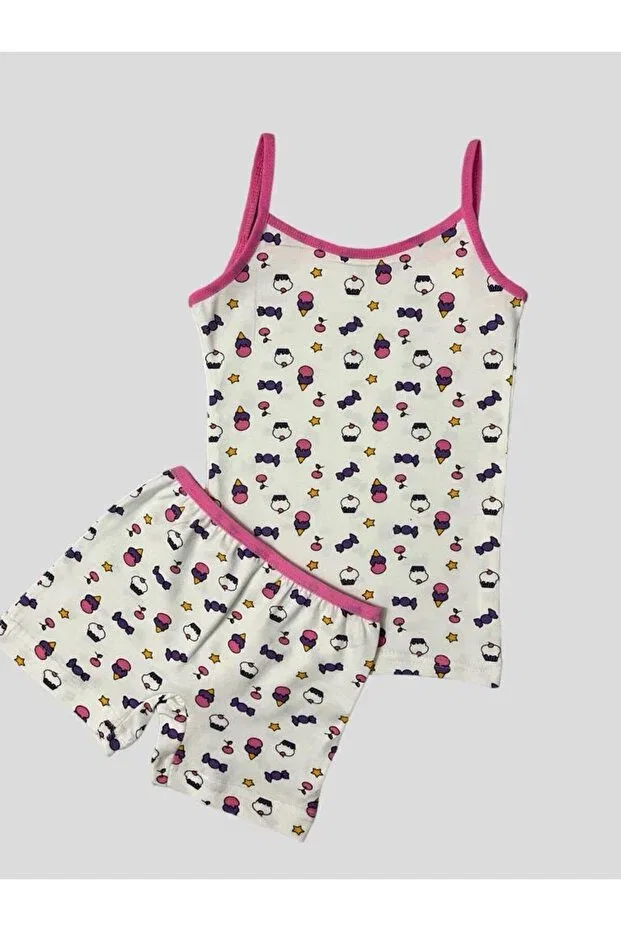 Детское боди-комбинезон для девочек с принтом Boxer Shorts Elmas Kids, White — фото 2
