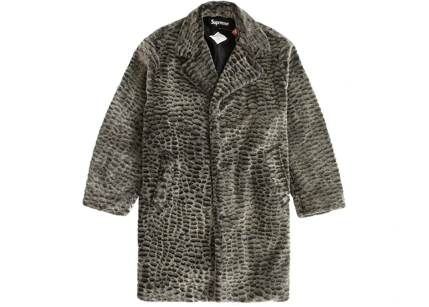 Мужское пальто из искусственного меха Supreme Croc Overcoat, Black