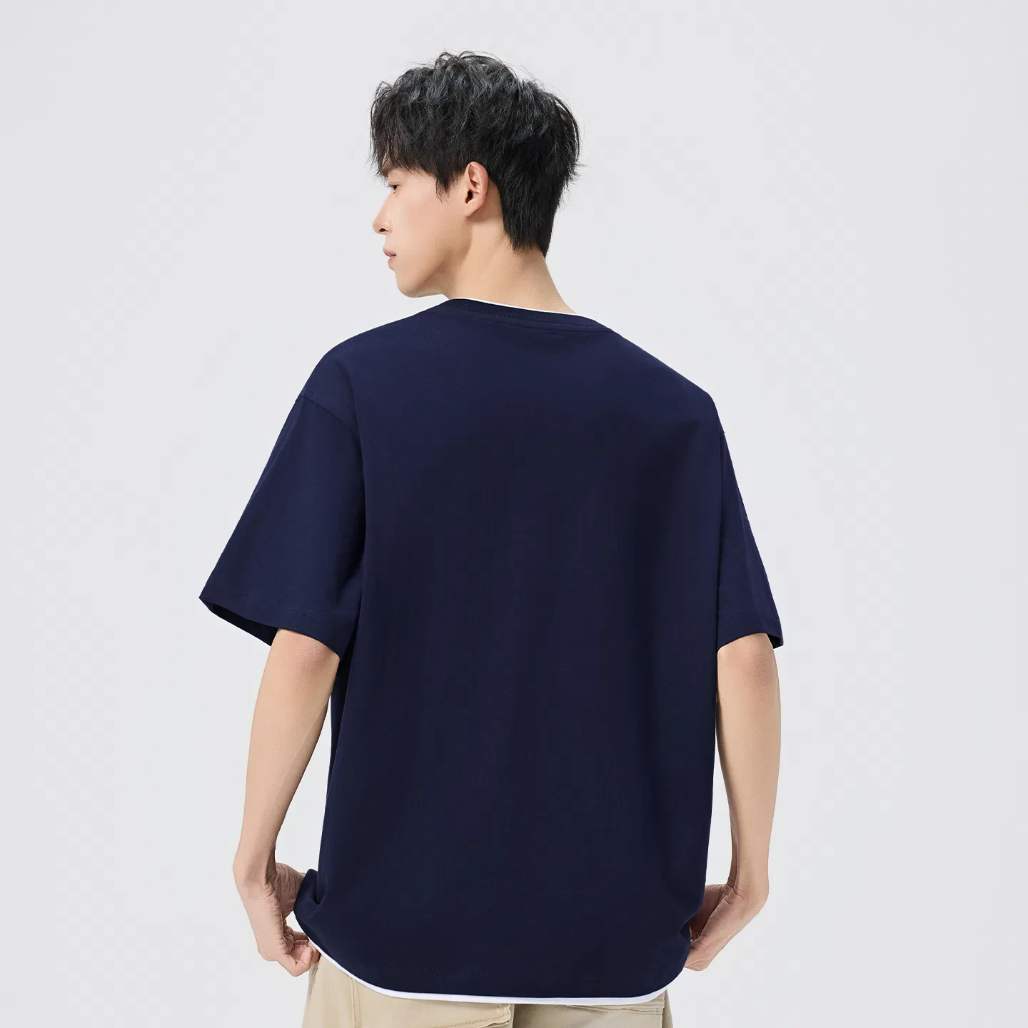 Детская футболка с имитацией двухслойности MINISO, Navy Blue — фото 4