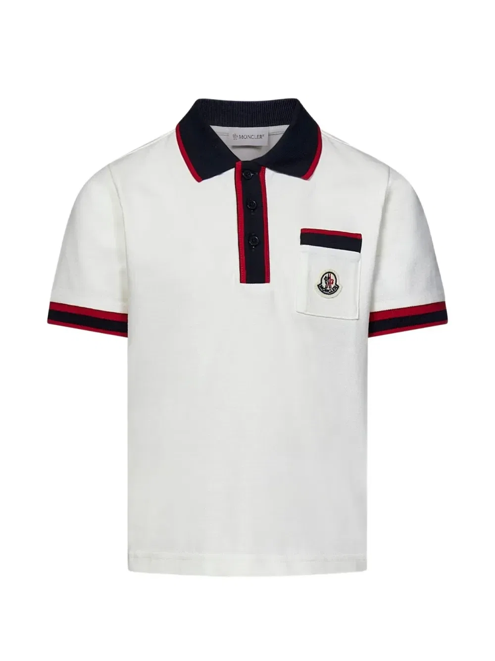 Рубашка поло с карманом Moncler Enfant, белый