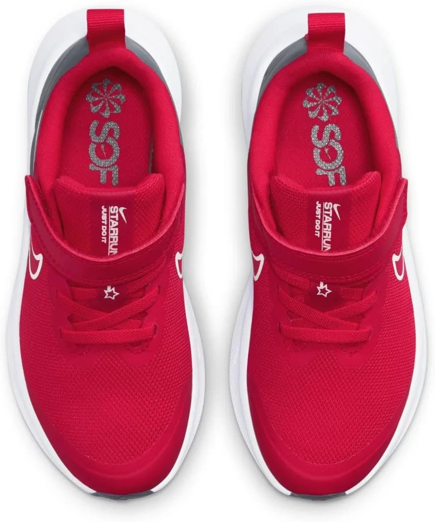 Детские кроссовки для мальчиков с принтом Star Runner 3 PS Nike, White/Red — фото 4