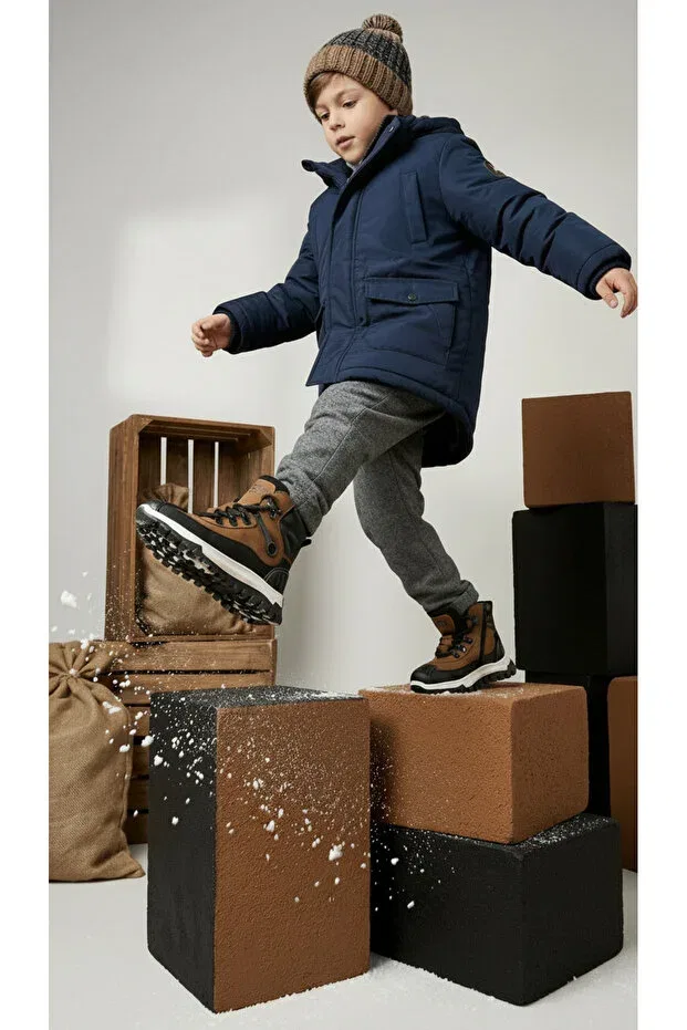 Детские ботинки для девочек на плоской подошве Otto Kids A More, Tan Color — фото 2