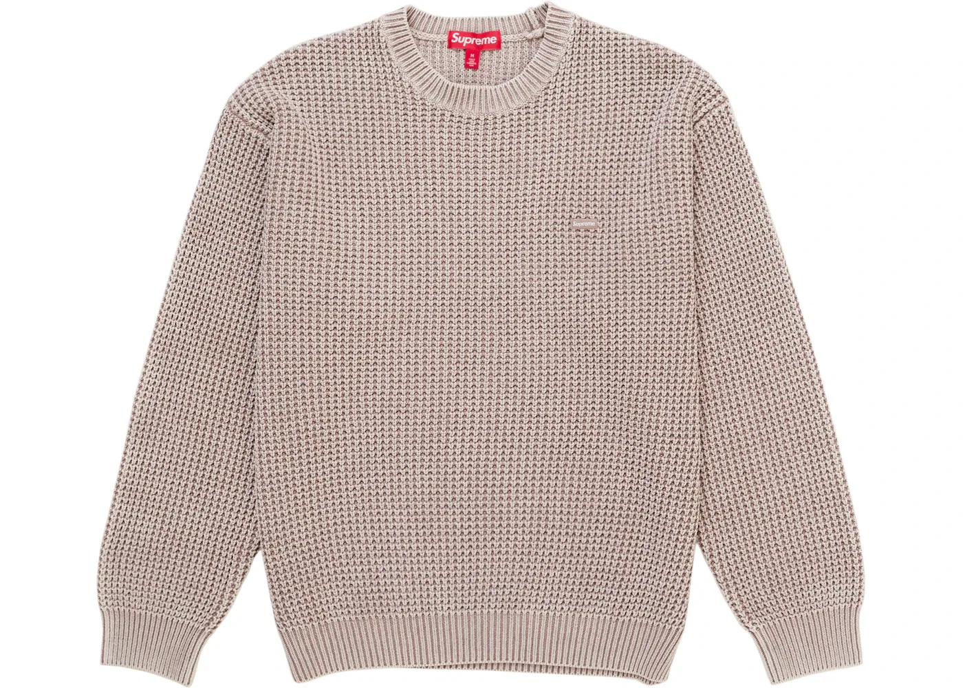 Мужской свитер с вафельным переплетением Supreme Washed Small Box Waffle Sweater, Light Brown