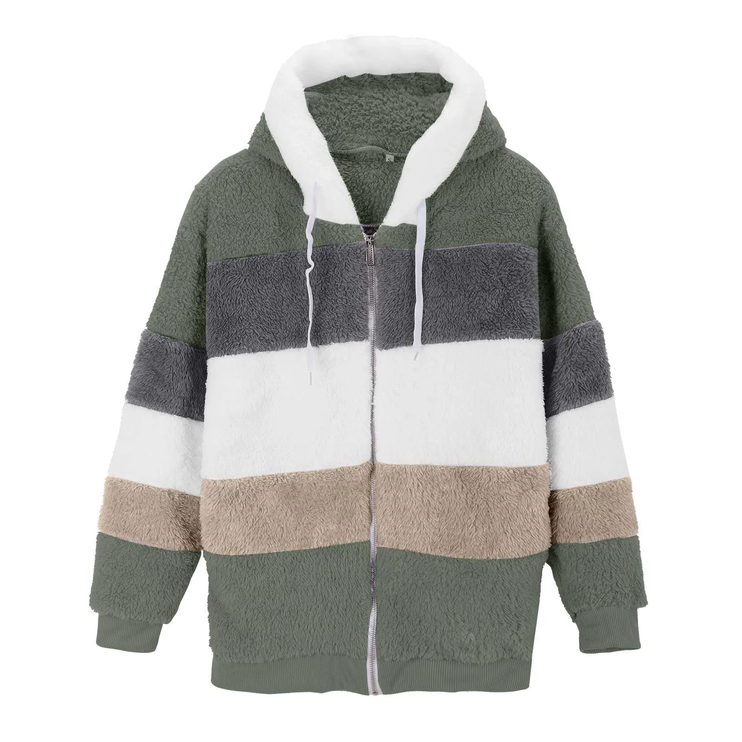 Женское утепленное пальто с капюшоном, флисовое, Teddy Fleece Jacket, c — фото 4