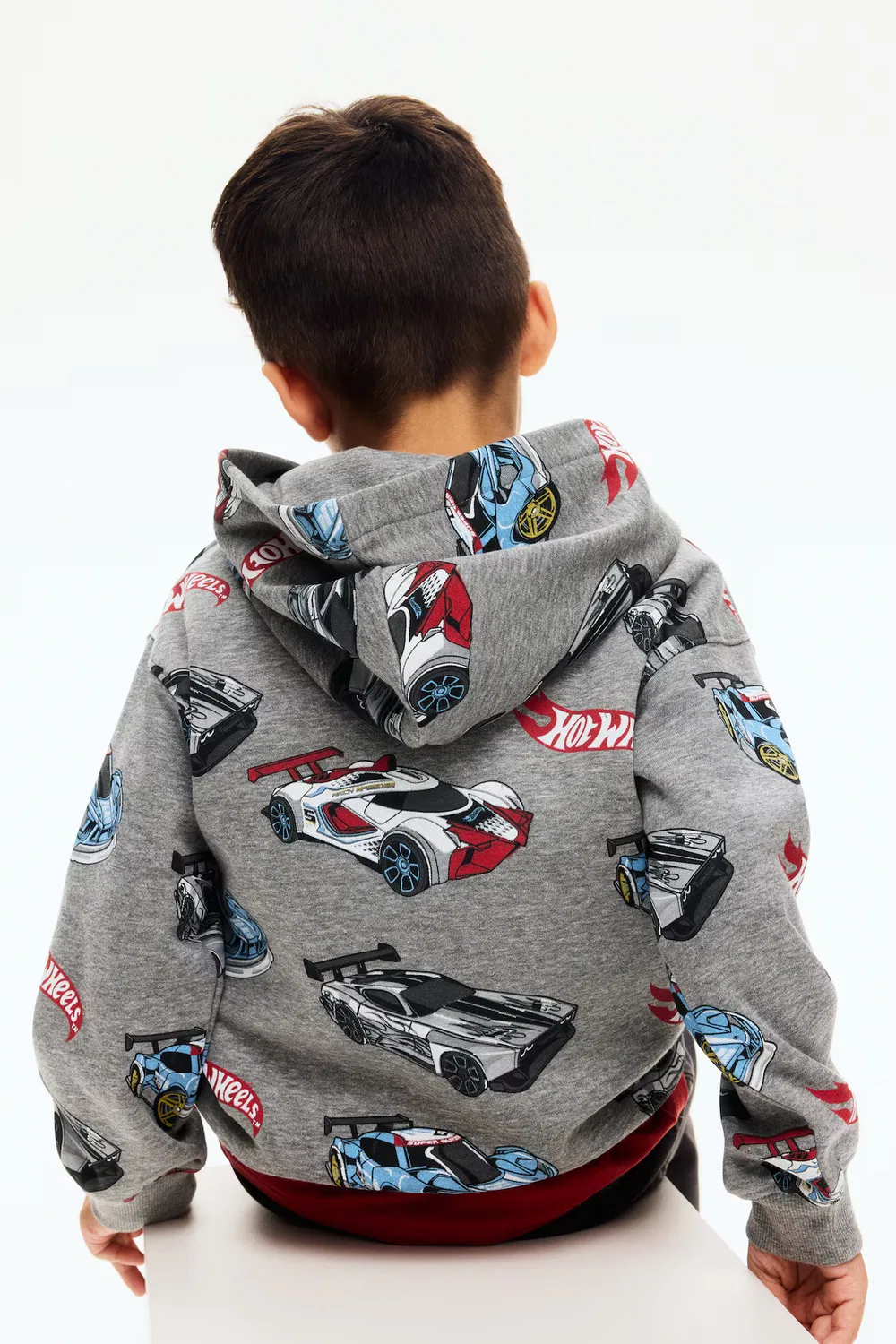 Худи с принтом H&M, Graumeliert/Hot Wheels — фото 3