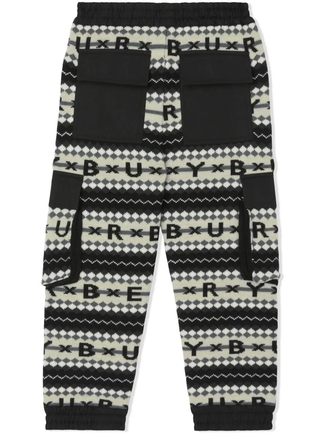 Штаны в узор Fair Isle из шерсти Burberry, черный — фото 3