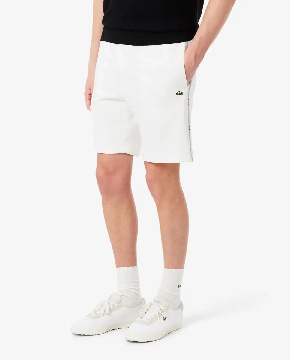 Мужские шорты хлопковые с логотипом Lacoste, Blanco — фото 3
