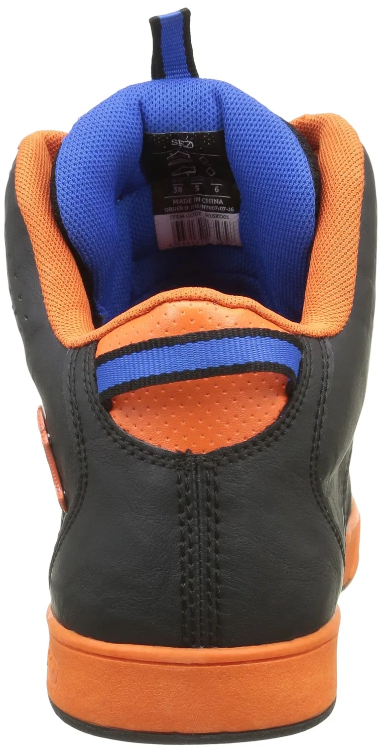 Детские высокие кроссовки для мальчиков с закрытым носком Waigu New York Yankees, Black Black Vibrant Orange El Blue 174 — фото 3