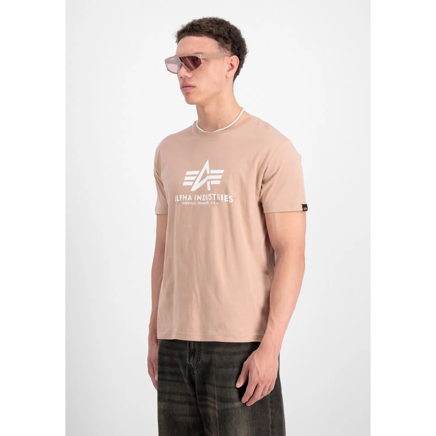 Детская хлопковая базовая футболка Alpha Industries, Dusty Coral
