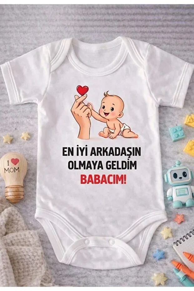 Детское боди для новорожденных с принтом I am here to be your best friend dad Eydubaby, White