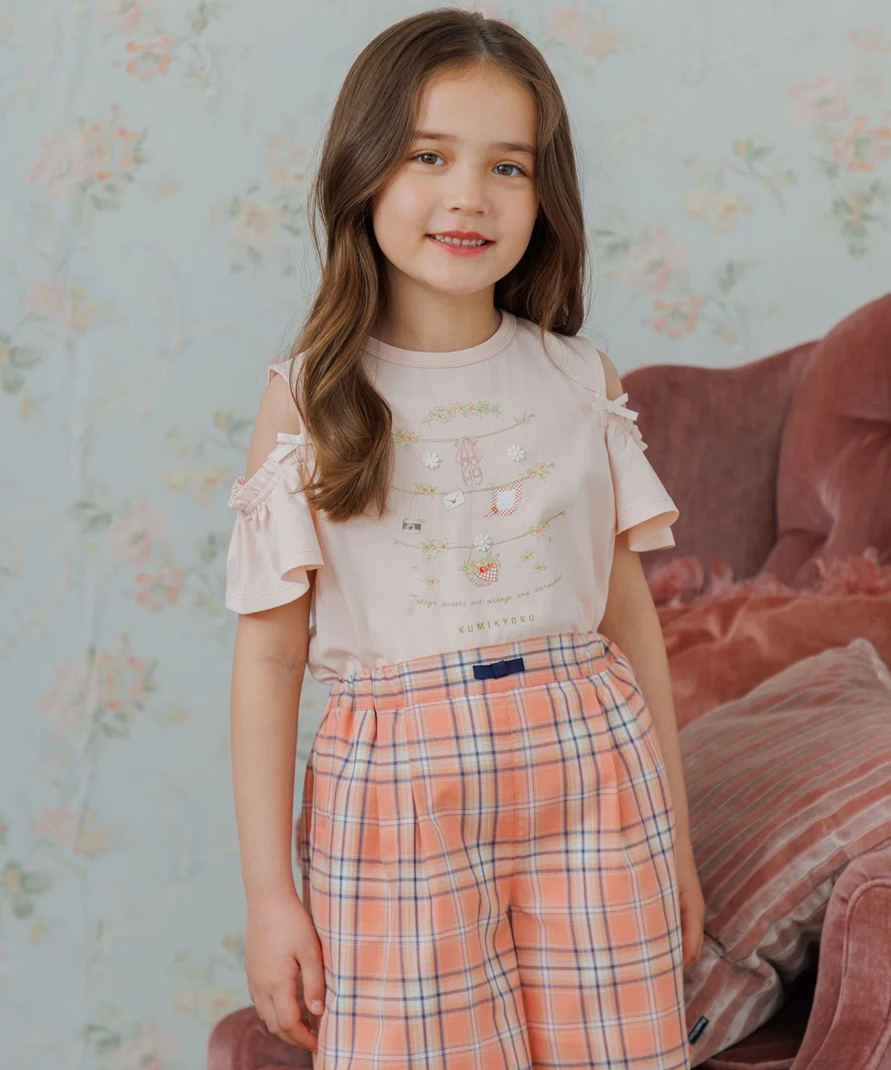 Детская футболка с принтом Fruit Basket Floral Kumikyoku KIDS, Peach