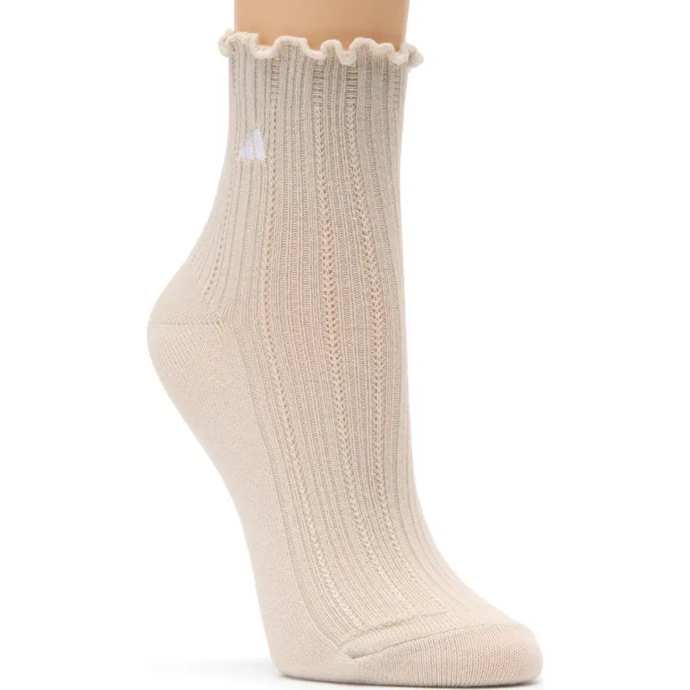 Женские 3 пары носков до щиколотки с оборками Adidas, Clear Pink/Wonder Alumina Grey — фото 4